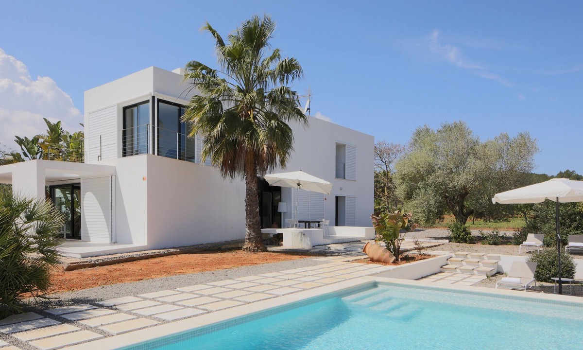 Sant Joan de Labritja Villa | Home with Pool, Mountain View, Wi-Fi and Air Conditioning; Pets Allowed, Parking Available