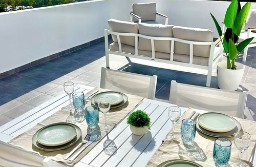 San Eugenio Apartment | Tenerife South 180 degree sea view terrace & sunset. Fully equipped