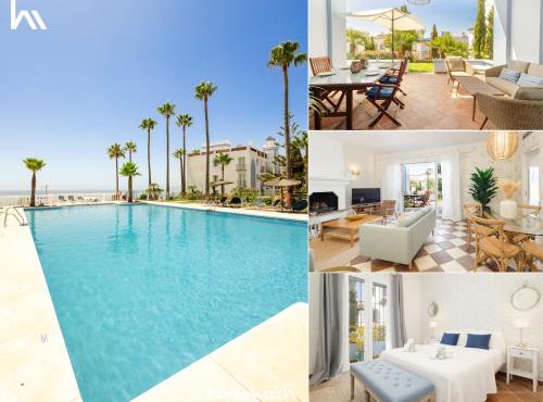 Apartment, with private terrace and in beachfront urbanization with heated pool, in Casares Costa