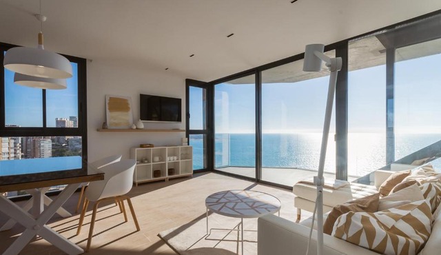 Modern sea front jacuzzi Blue Sky